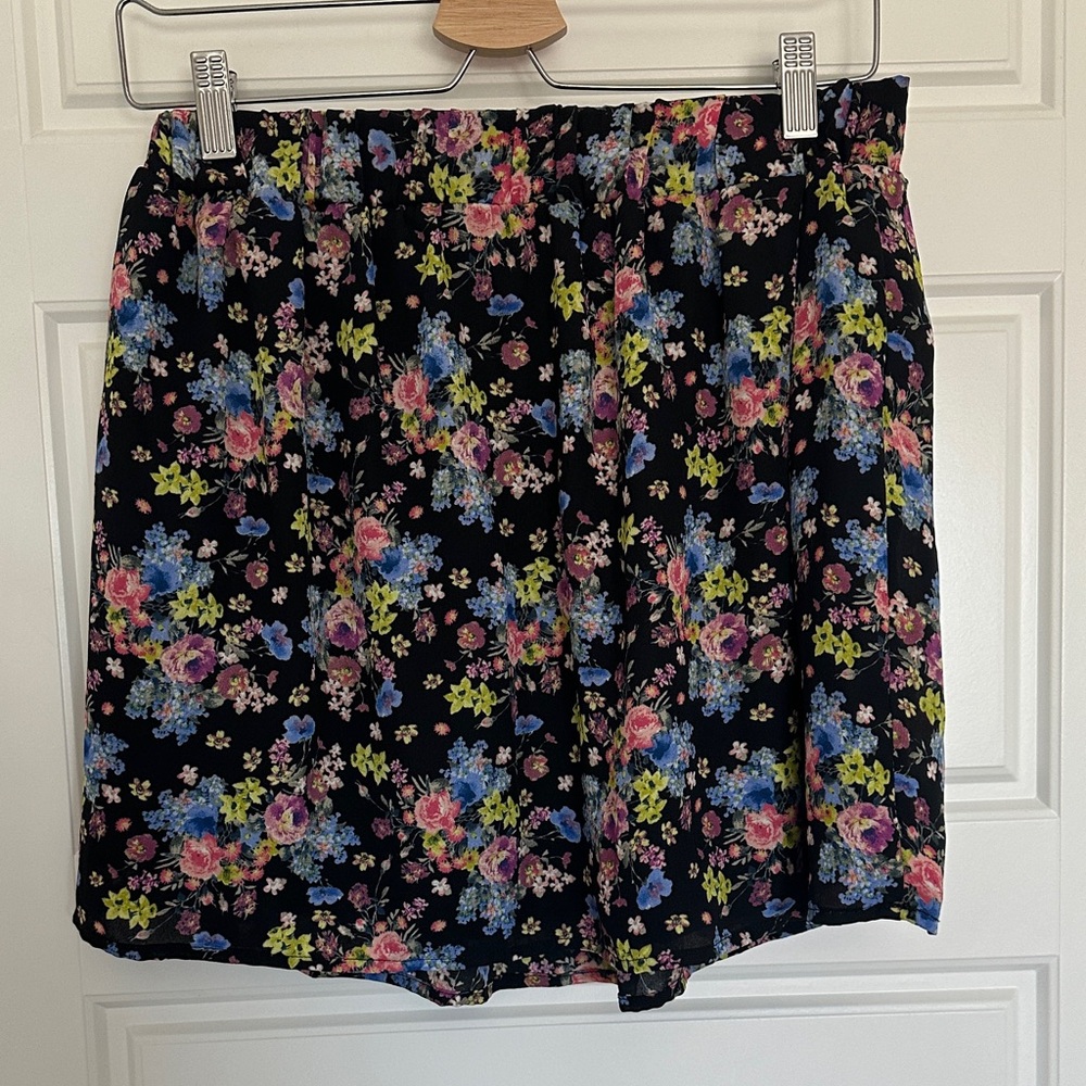 Socialite Floral Midi Skirt - Black, Pink, Blue, Yellow